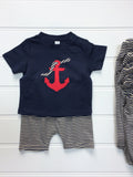Shorts - Navy and Cream Stripes
