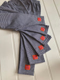 Stripy leggings in Fine Stripe Blue for babies and kids - soft cotton jersey - isabee.co.uk