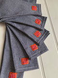 Stripy leggings in Fine Stripe Blue for babies and kids - soft cotton jersey - isabee.co.uk