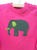 Baby Elephant Long-Sleeved T-shirt - Bubblegum Pink for babies - isabee.co.uk