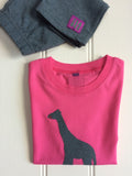 Isabee Giraffe t-shirt - pink - 100% organic cotton
