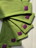 Stripy leggings in Fine Stripe Green for babies and kids - soft cotton jersey - isabee.co.uk