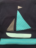 Baby Sailing Boat t-shirt -  navy organic cotton - isabee.co.uk