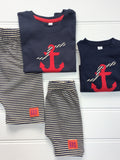 Shorts - Navy and Cream Stripes