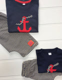 Shorts - Navy and Cream Stripes