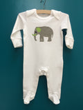 Newborn Elephant Sleepsuit with Mitts