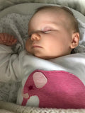 Newborn Set - Elephant Sleepsuit & Fleece Blanket - Pink