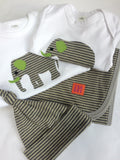 Newborn Set - Cotton Blanket, Hat, Babygrow & Sleepsuit with Mitts