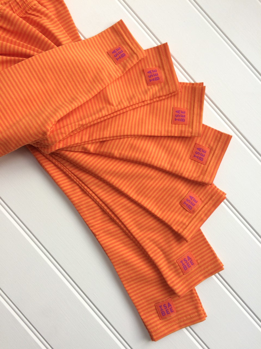 Children s Stripy Leggings Orange isabee
