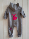 Baby Rabbit All-in-One - grey melange