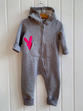 Baby Rabbit All-in-One - grey melange