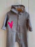 Baby Rabbit All-in-One - grey melange