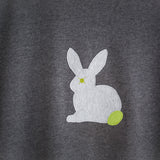 Rabbit Applique T-shirt - unisex/mens fit - Grey