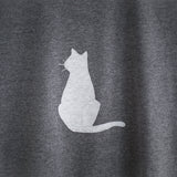 Cat Applique T-shirt - unisex/mens fit - Grey