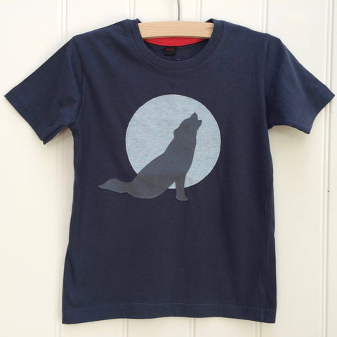 Wolf T-shirt - Washed Navy