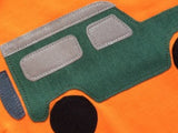 Baby jeep - long-sleeved organic cotton orange t-shirt for babies - isabee.co.uk