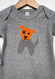 Baby Dog - Applique Sleepsuit - Grey