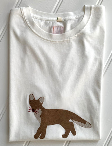 Fox - Applique T-shirt - unisex - Cream