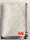 Handmade fleece baby blanket in Light Grey with matching satin trim - isabee.co.uk