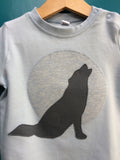 Baby Wolf t-shirt - light blue cotton - isabee.co.uk