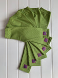 Stripy leggings in Fine Stripe Green for babies and kids - soft cotton jersey - isabee.co.uk