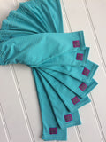 Stripy leggings in Turquoise and Green for babies and kids - soft cotton jersey - isabee.co.uk