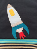 Baby Rocket organic cotton t-shirt in navy blue - isabee.co.uk