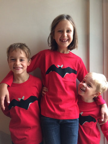 Bat - Kids Long Sleeved T-shirt - Red