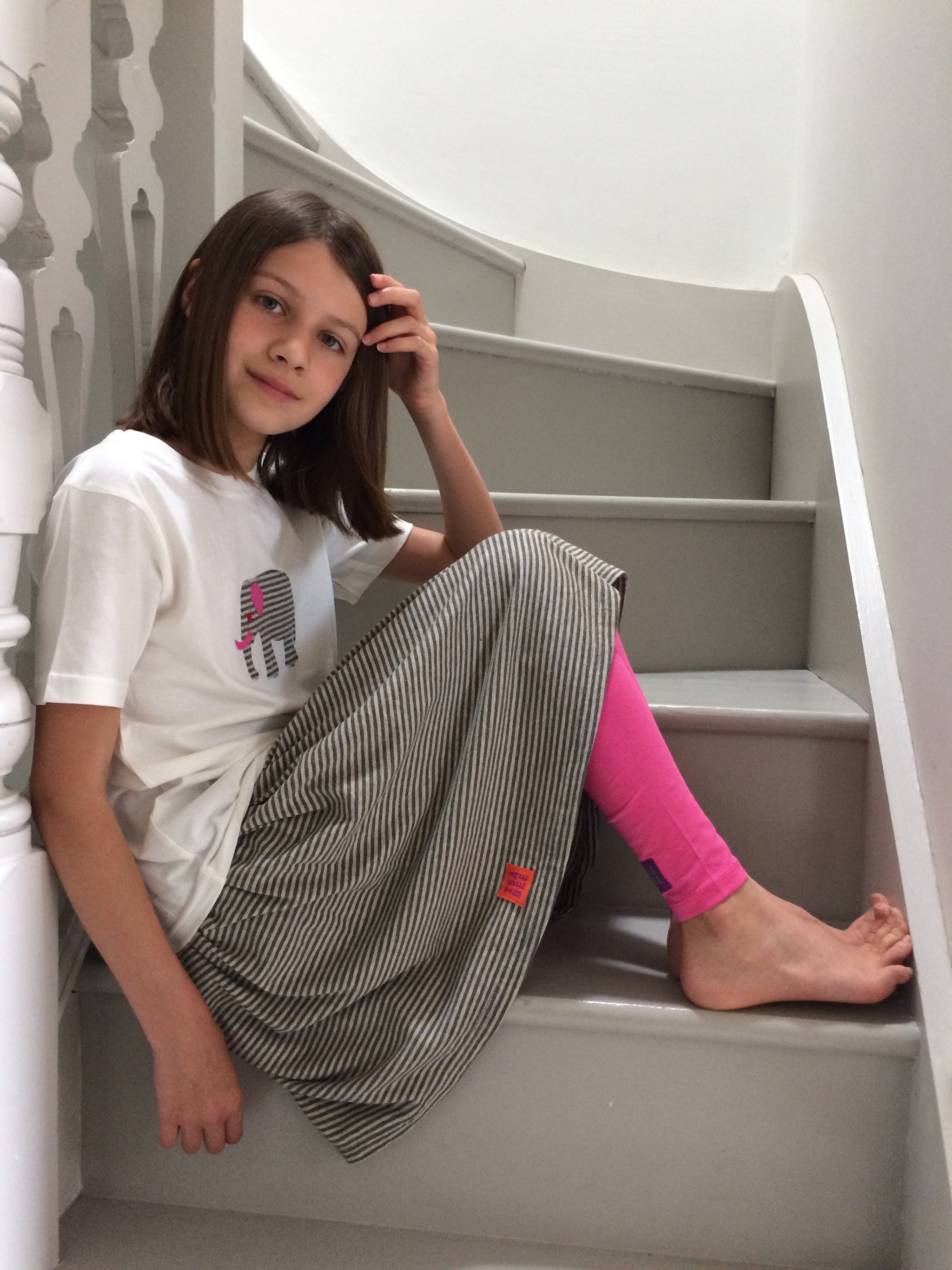 Striped grey skirt outlet