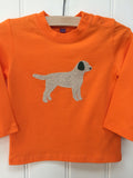 Isabee Baby Labrador long-sleeved t-shirt (Orange) - 100% organic cotton