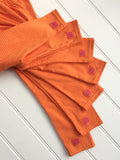 Stripy leggings in Orange for kids and babies - soft cotton jersey - isabee.co.uk
