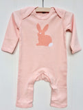 Baby Rabbit Powder Pink Sleepsuit with Red Blanket