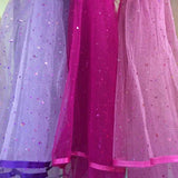 Sparkly Skirts in pink, purple and fuchsia - for children. Handmade from fine tulle with expandable soft satin waistband and satin ribbon hem - isabee.co.uk