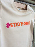 Baby #stayhome T-shirt - Natural White