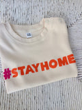 Baby #stayhome T-shirt - Natural White