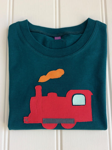 Isabee Train t-shirt (Teal) - 100% organic cotton