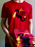 Dragon Applique T-shirt - unisex/mens fit - Red