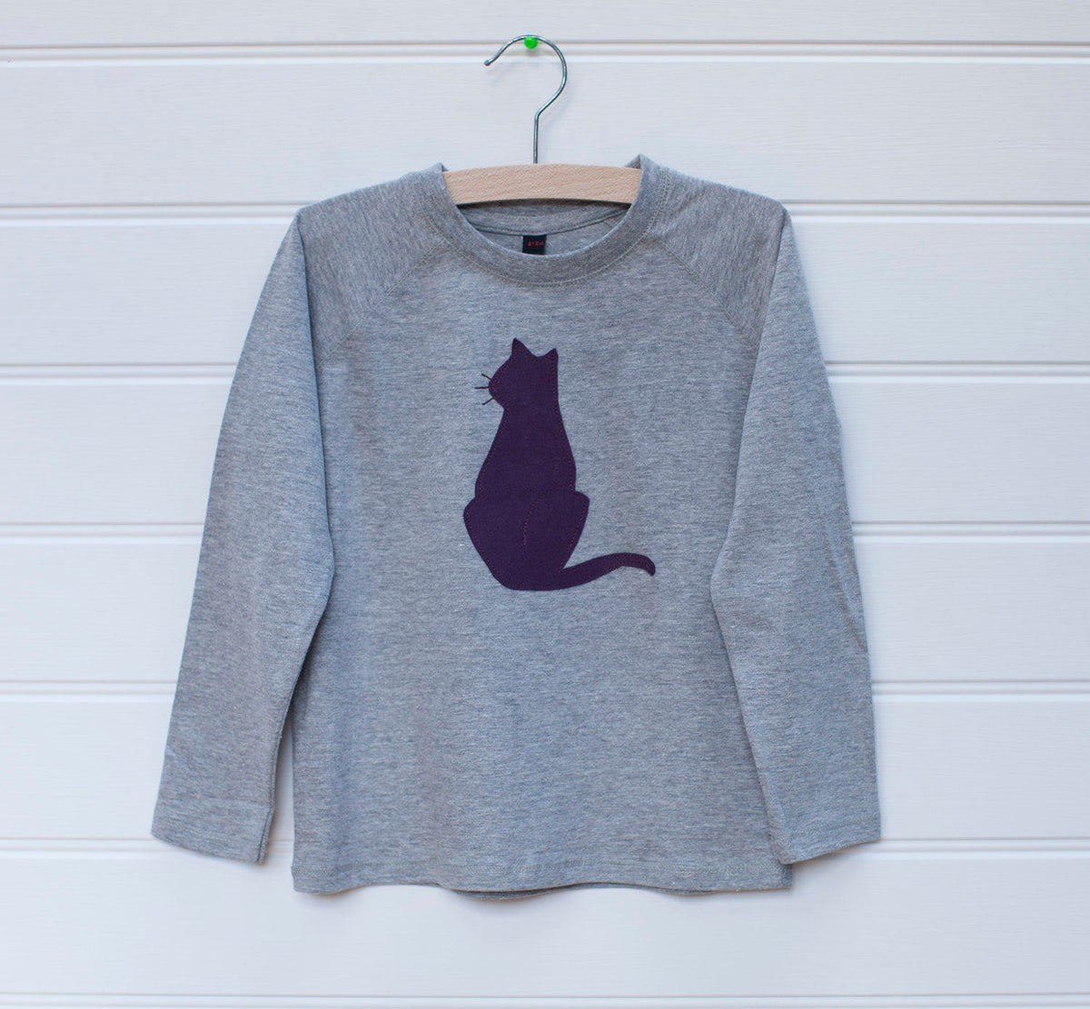 Cat - Long Sleeve T-shirt - Grey – isabee.co.uk