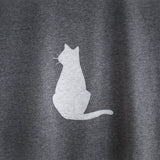 Cat Applique T-shirt - unisex/mens fit - Grey