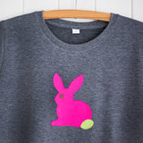 Rabbit Applique T-shirt - womens fit - Grey