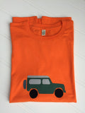 jeep Applique T-shirt - unisex/mens fit - Orange