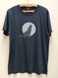 Wolf Applique T-shirt - unisex - Washed Navy